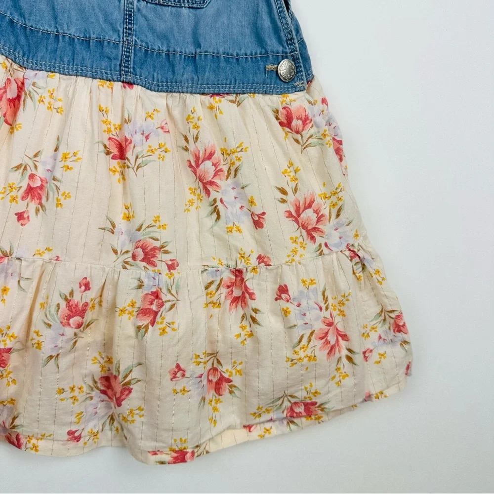 Osh Kosh B’Gosh Cute Toddler Denim Floral Overall Dress Size 5T